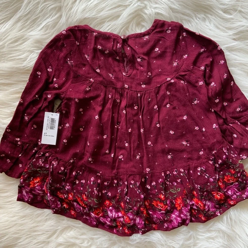 Girls Long Sleeve Floral Top
